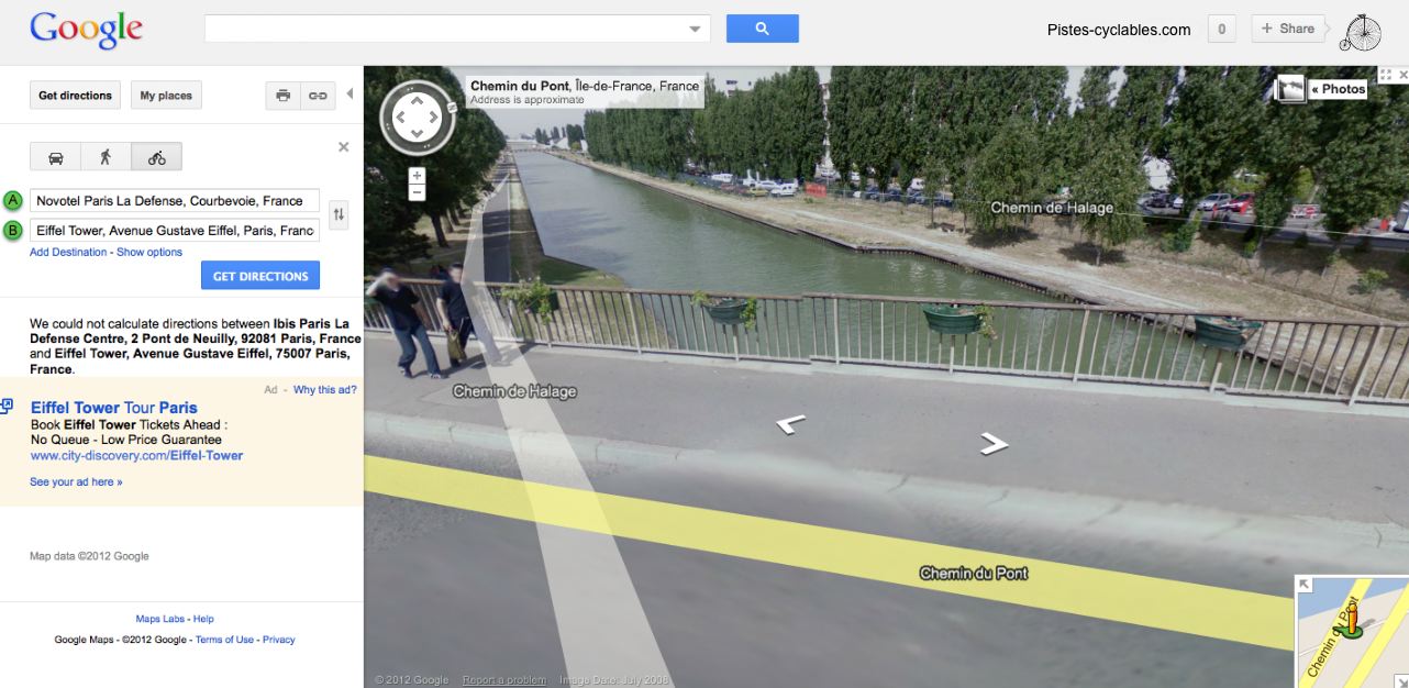 Sur votre vélo avec Google Maps pour Android Pistes Cyclables