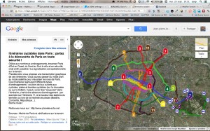 Carte des pistes cyclables et itinéraires vélo conseillés à Paris