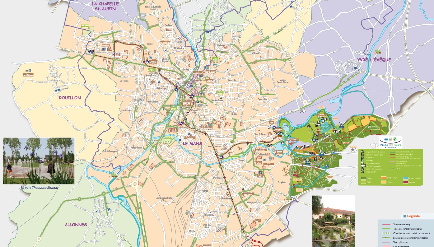 Les pistes cyclables dans Le Mans Métropole (72)