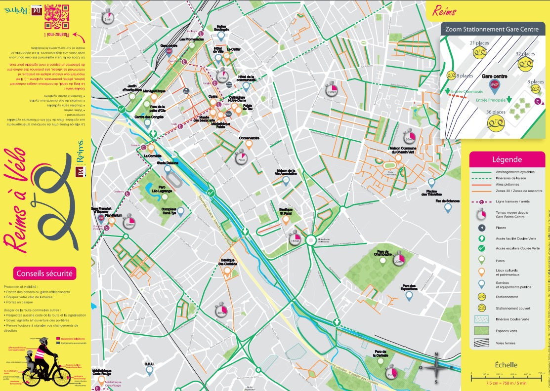 Les itinéraires cyclables de Reims (51)