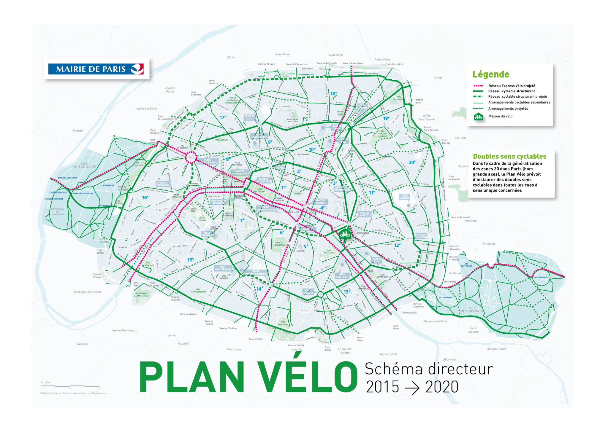 Plan piste cyclable top paris 2020