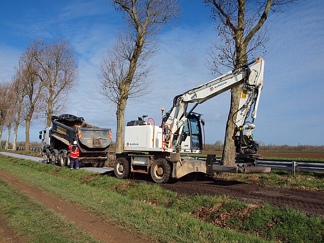 Piste cyclable en travaux Piste cyclable en travaux